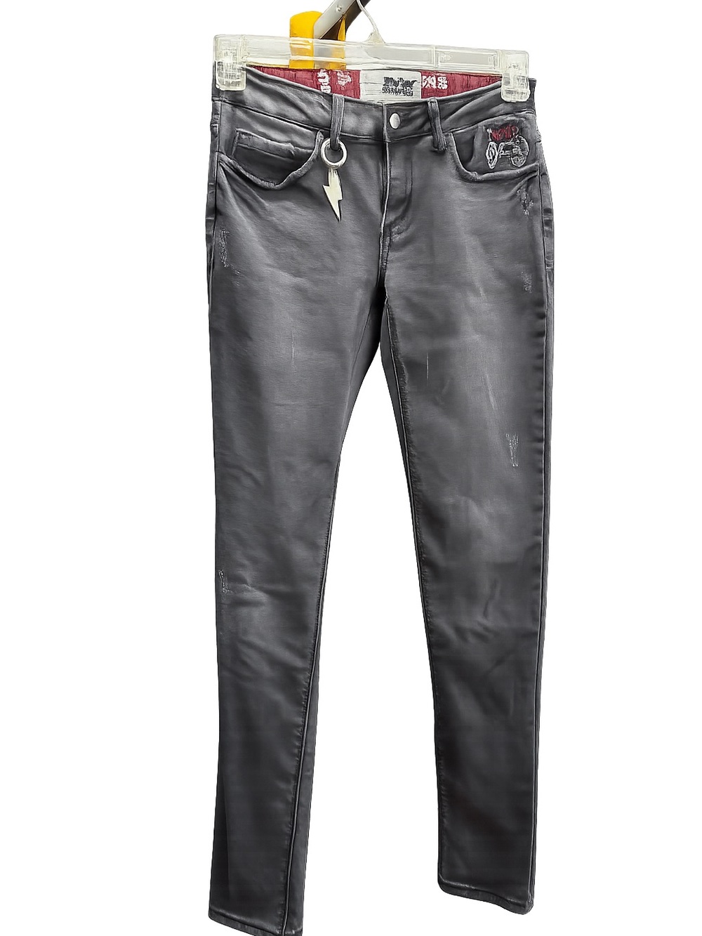 AC/DC Signature Black Collection Skinny Jeans W27 L32 Lightning Bolt Rock Punk